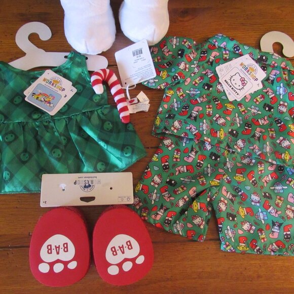 NWT Build a Bear Hello Kitty Sanrio Kuromi Christmas Lot Clothes Dress Shoes PJs - Picture 11 of 15